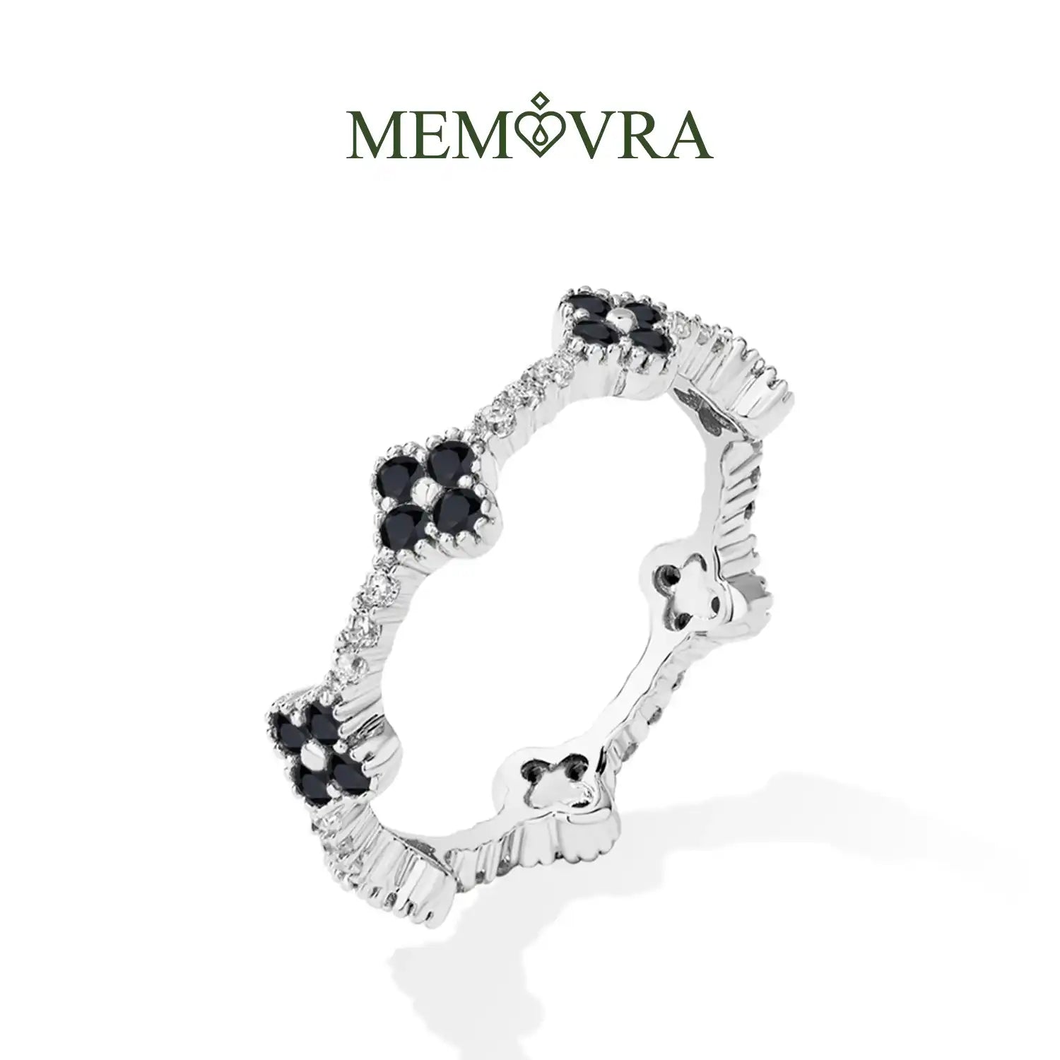 Timeless Eternity Ring – Black Moissanite (White Gold)